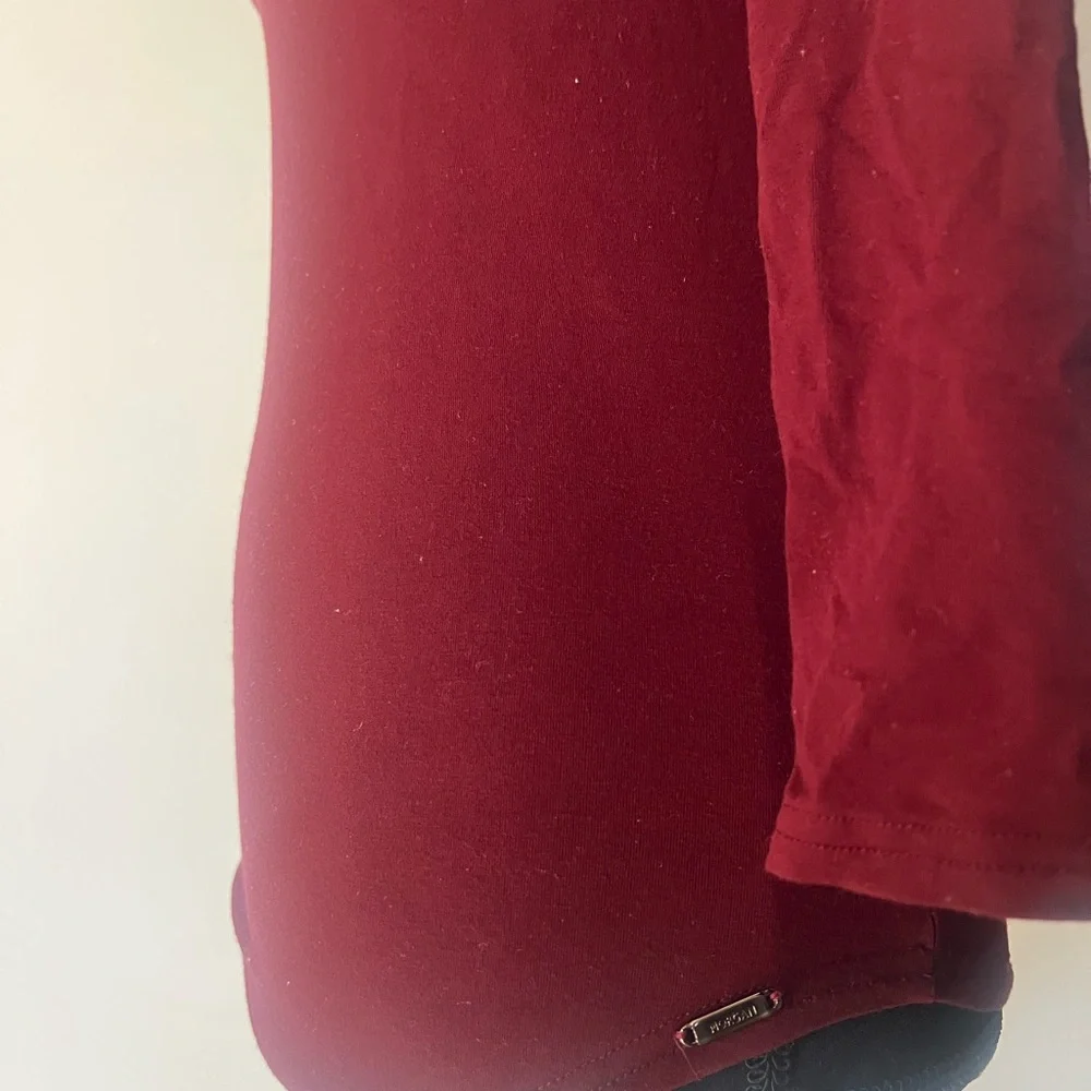 Morgan de Toi Red Tie Front Blouse with Cut Out - Picture 3 of 4